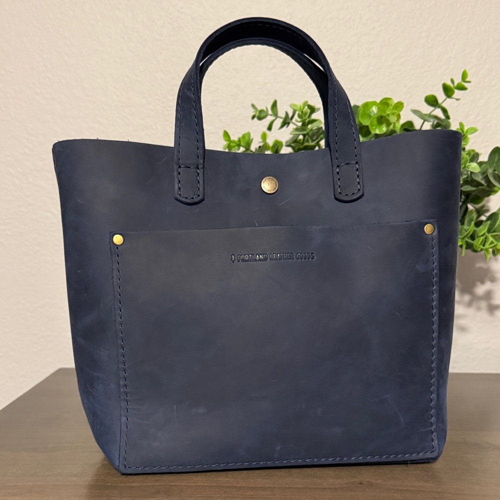 Like New Portland Leather Mini Crossbody Classic (snap close) Deep Water